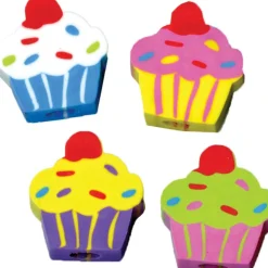 Cupcake Birthday Pencils And Erasers Kit - 12 pencils
