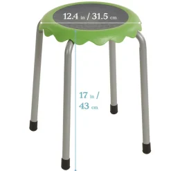 Daisy Stackable Stool Set, Colorful Flexible Seating, 17in Seat Height, 8-Piece