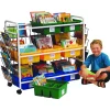 Deluxe Book Browser Cart with Tubs & Display Racks