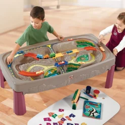 Deluxe Canyon Road Train and Track Table - Lid Covered 3 Piece Train Set