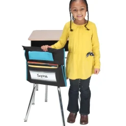 Deluxe Chair Pockets with Pencil Case - 36 Pack - Black/Turquoise