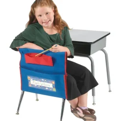 Deluxe Chair Pockets with Pencil Case - 6 Pack - Blue/Red
