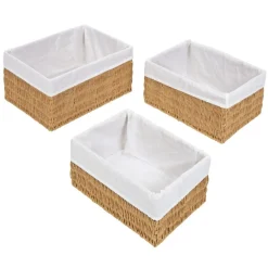 Discount School Supply® Paper Rope Baskets with Fabric Lining - Set of 3