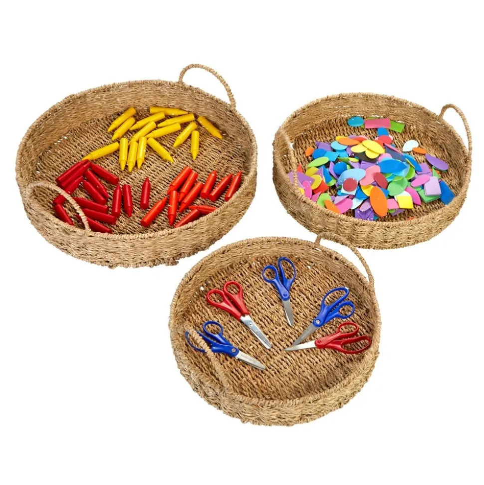 Discount School Supply® Round Woven Nesting Trays - Set of 3