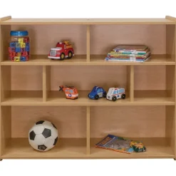 Divided 3-Shelf Storage Unit, 38"H - Maple/Maple, Assembled