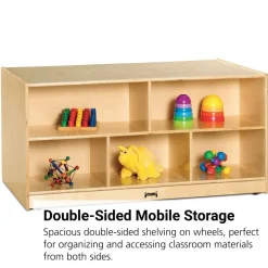 Double-Sided Mobile Shelf Storage Island