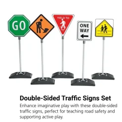 Double-Sided Traffic Signs - Set of 5