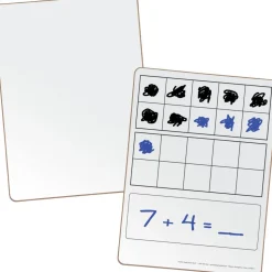Double Ten-Frame Dry Erase Two-Sided 12 x 9 Boards - Set of 6