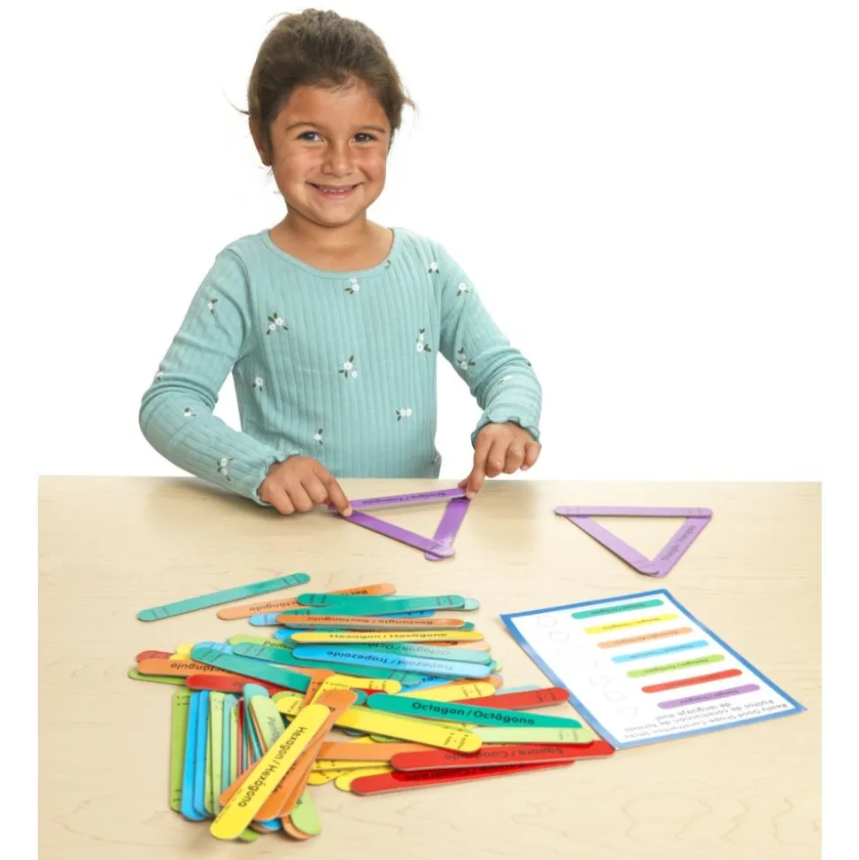 Dual Language Shape Construction Sticks: (Palos de Construcción de Forma - Lenguaje Dual)
