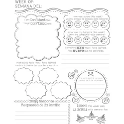 Dual Language Weekly Family Journals (Lenguaje Dual - Diarios Semanal de la Familia) - 12 Journals
