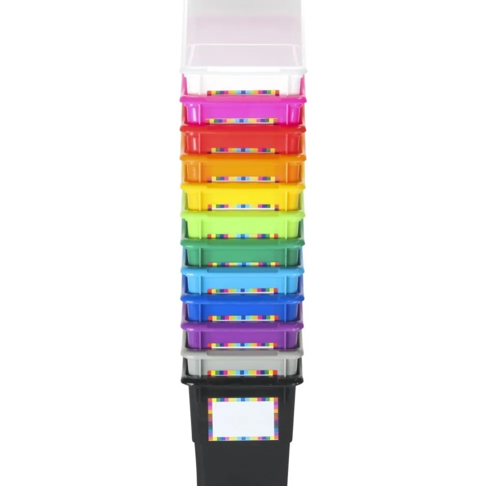 Durable Book And Binder Holders - 12-Pack Rainbow