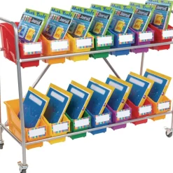 Durable Book & Binder Holders + Stabilizer Wing & Label Holder, Set of 6 - Primary