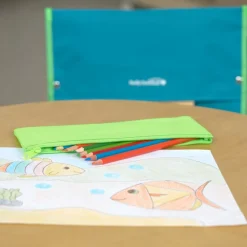 Early Childhood Deluxe Chair Pockets with Pencil Case- 6 Pack - Turquoise/Lime