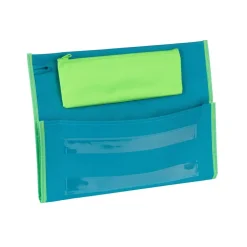 Early Childhood Deluxe Chair Pockets with Pencil Case- 6 Pack - Turquoise/Lime