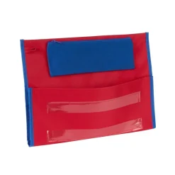 Early Childhood Deluxe Chair Pockets with Pencil Case- 6 Pack - Red/Blue