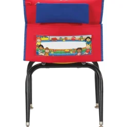 Early Childhood Deluxe Chair Pockets with Pencil Case- 36 Pack - Red/Blue