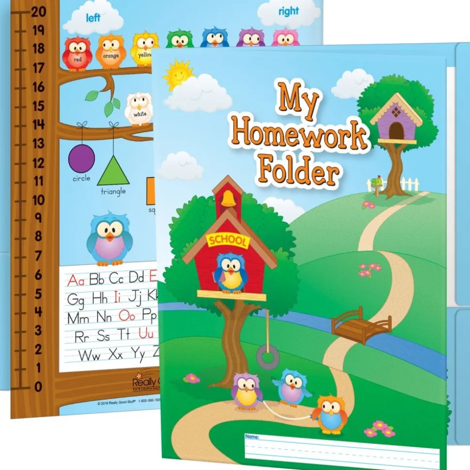Early Learning Owl Homework Folders - 12 folders