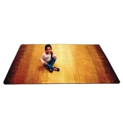 Earth Tone Stripes Carpet, Sand - 6' x 9' Rectangle