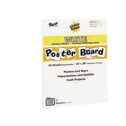 Economy Weight White Poster Board - 50 Sheets