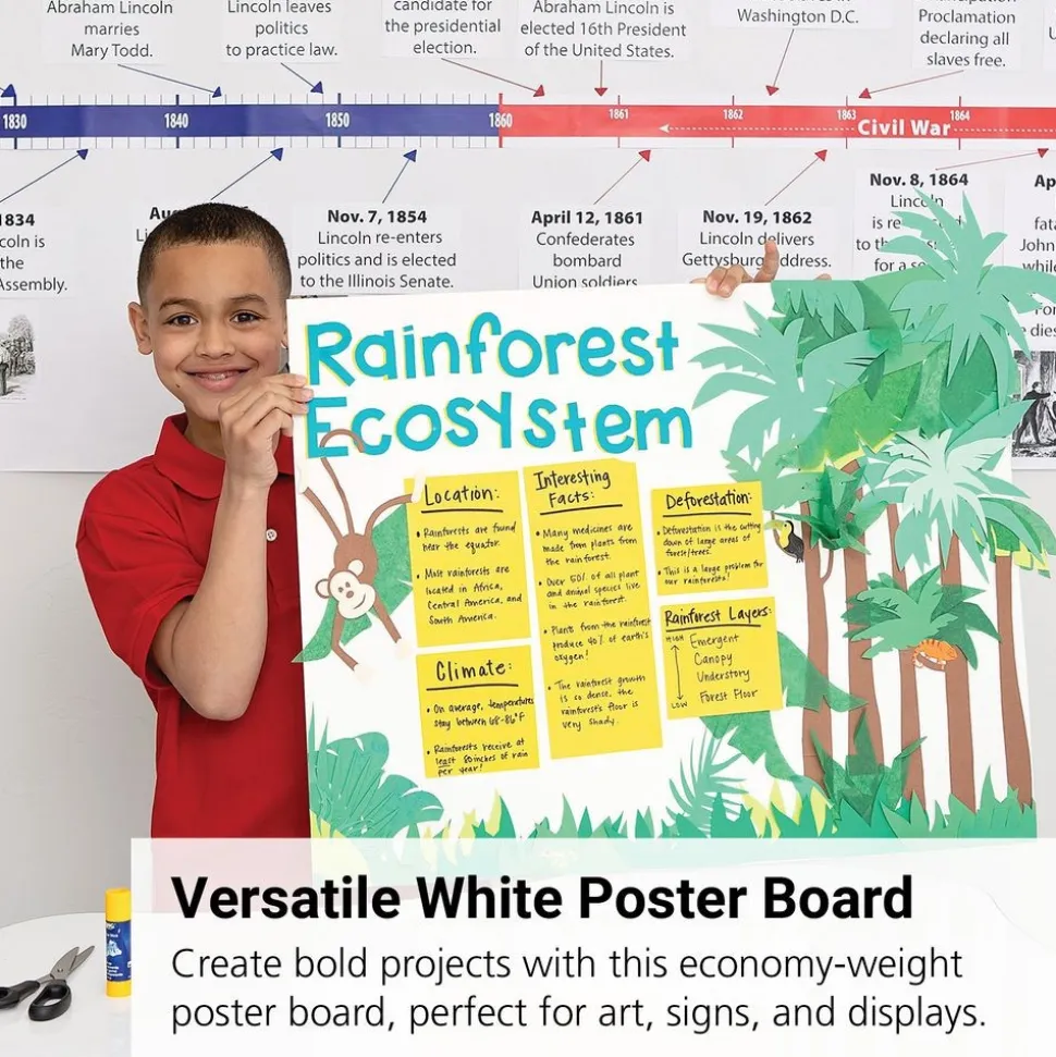 Economy Weight White Poster Board - 50 Sheets