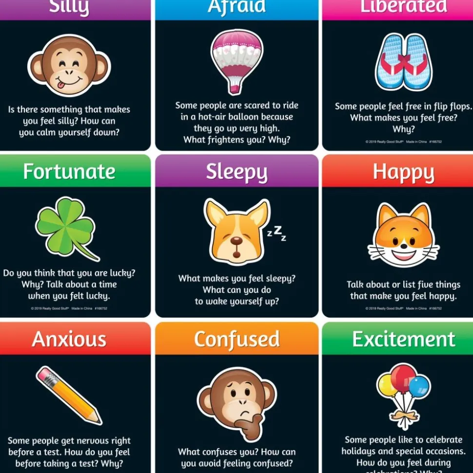 Emoji Feelings Cards - Laminated - Set of 12
