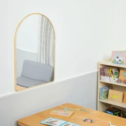 Environments® Arched Wall Hanging Acrylic Mirror with Wood Frame - Natural