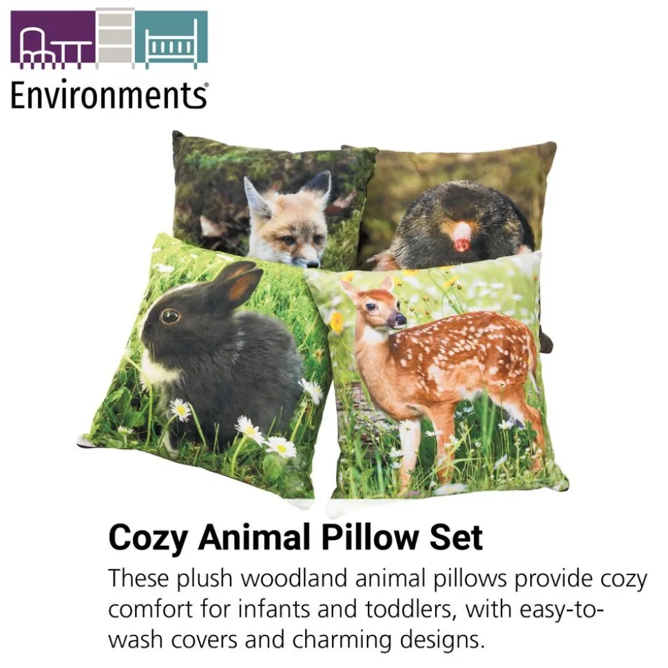 Environments® Baby Woodland Animal Pillows - Set of 4