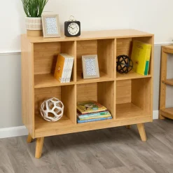 Environments® Bamboo Free Standing Storage Unit - 6 cubbies