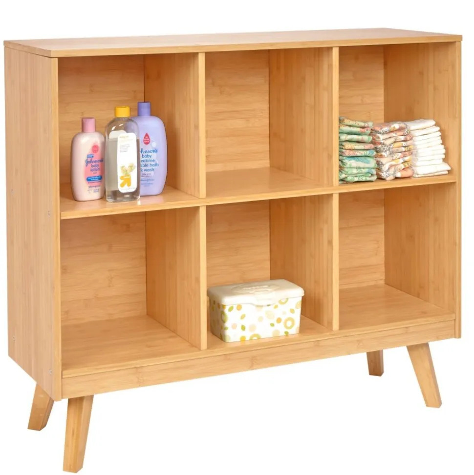 Environments® Bamboo Free Standing Storage Unit - 6 cubbies