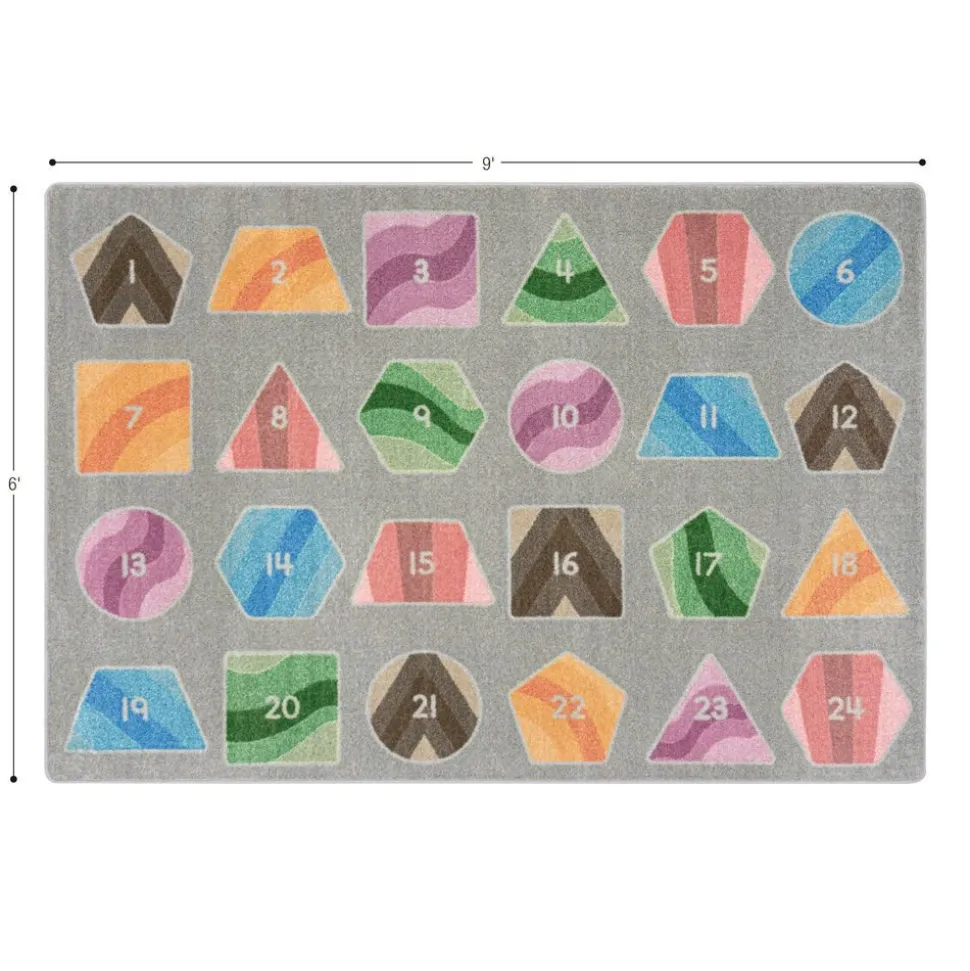 Environments® Boho Geometric Number Sit Spots Rug 5'4" X 7'8"