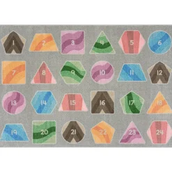 Environments® Boho Geometric Number Sit Spots Rug 5'4