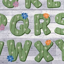 Environments® Cactus Alphabet Rug 7’ 6” x 12’