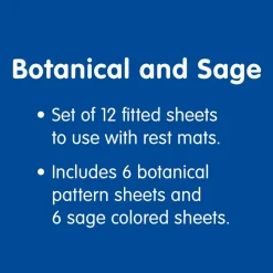 Environments® DreamStages™ Botanical + Sage Cotton Rest Mat Sheets - Set of 12