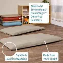 Environments® DreamStages™ Rest Mat Cotton Sheets - Taupe - Set of 6
