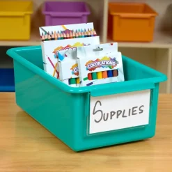 Environments® GemLuxe™ Easy Label Bin With Lid - Turquoise