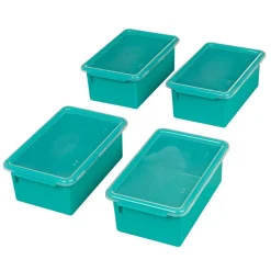 Environments® GemLuxe™ Easy Label Bin With Lid - Turquoise