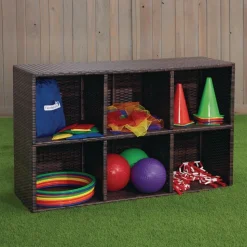 Environments® Indoor-Outdoor Wicker-Look Storage Shelf with 6 Cubbies