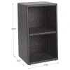 Environments® Indoor/Outdoor Wicker Side Table with Wicker Shelf
