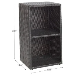 Environments® Indoor/Outdoor Wicker Side Table with Wicker Shelf
