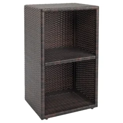 Environments® Indoor/Outdoor Wicker Side Table with Wicker Shelf