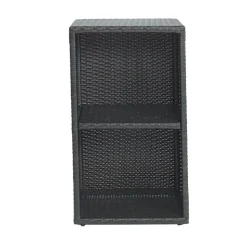 Environments® Indoor/Outdoor Wicker Side Table with Wicker Shelf