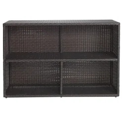 Environments® Indoor/Outdoor Wicker-Look Storage Shelf with 3 Cubbies