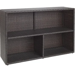 Environments® Indoor/Outdoor Wicker-Look Storage Shelf with 3 Cubbies