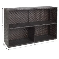 Environments® Indoor/Outdoor Wicker-Look Storage Shelf with 3 Cubbies