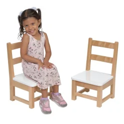 Environments® Ladderback White & Natural Toddler Chair, 8