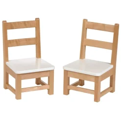 Environments® Ladderback White & Natural Toddler Chair, 8