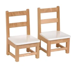 Environments® Ladderback White & Natural Toddler Chair, 8