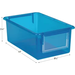 Environments® LucentLuxe™ Easy Label Bin with Lid - Set of 4 - Blue