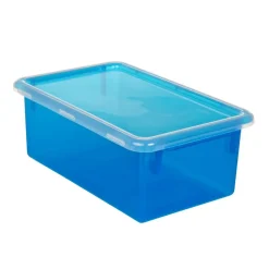 Environments® LucentLuxe™ Easy Label Bin with Lid - Set of 4 - Blue