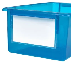 Environments® LucentLuxe™ Easy Label Bin with Lid - Set of 4 - Blue